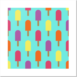 Bright Tasty Summertime Ice Cream Lollies Pattern Posters and Art